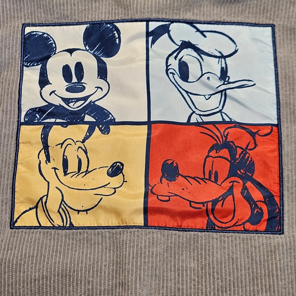 Disney Mickey and Friends Corduroy Shirt Toddler 5T Grey Snap Front Character